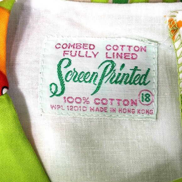 Screen Printed 60's Mod Groovy Flower Power Shift Dress Tunic MCM MOD VTG - Picture 13 of 13